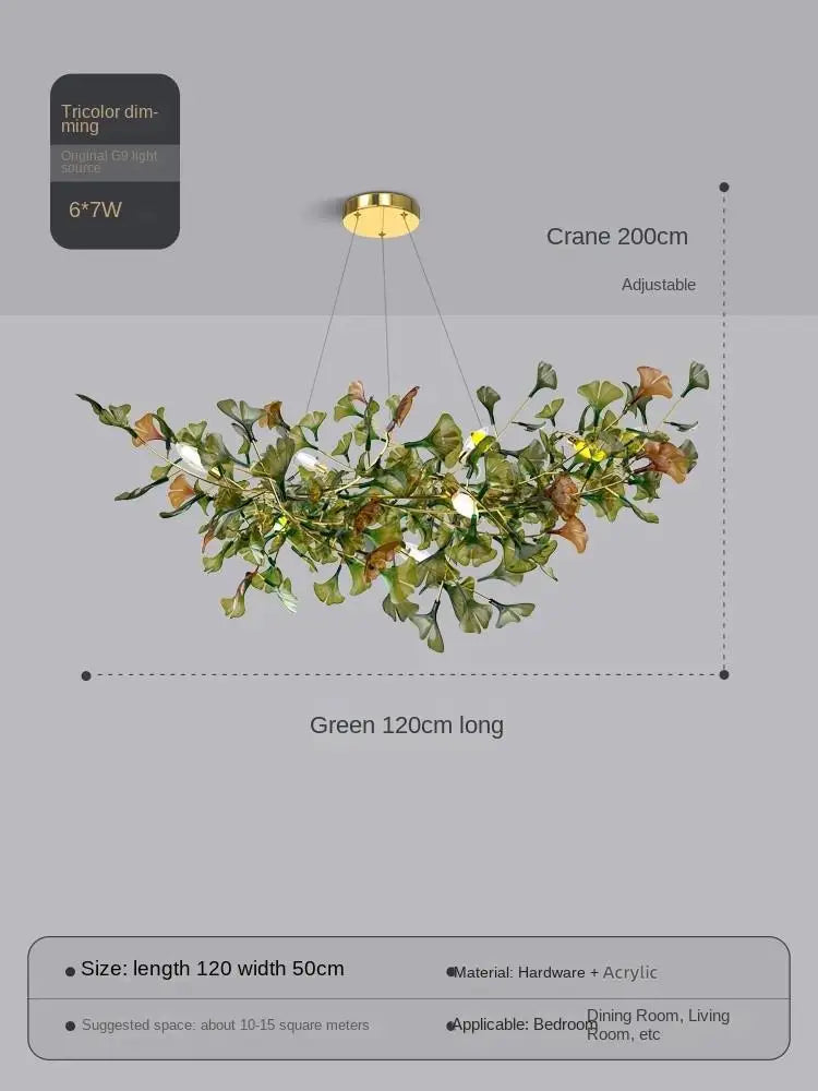 suspension moderne en ginkgo en verre personnalisée pour un éclairage élégant - vue 16 sur 16
