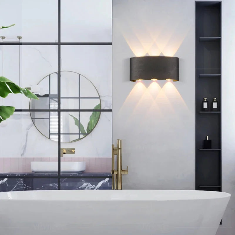 applique murale led extérieur étanche aluminium haut bas zbw0010 - vue 7 sur 15
