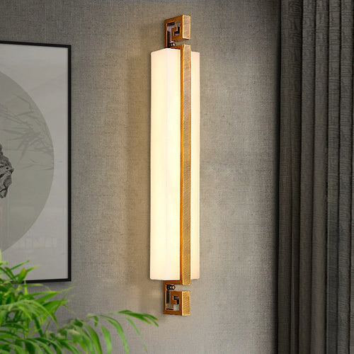 applique murale moderne en marbre et cuivre design élégant et lumineux - vue 2 sur 6