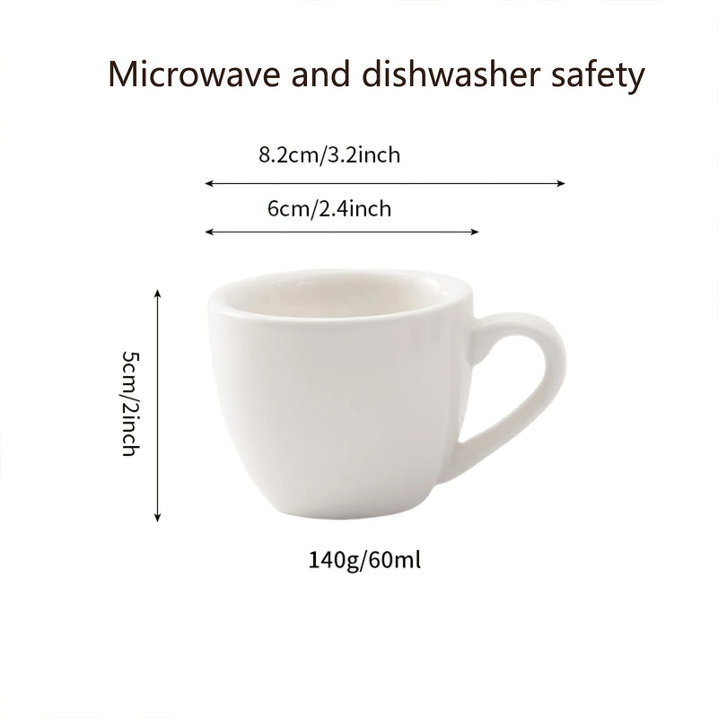 Lot 4 tasses expresso ceramique 60ml style minimal