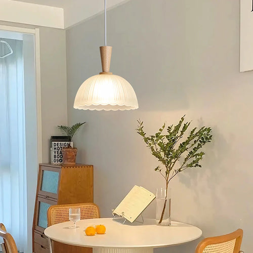 Modern nordic minimalist wabi-sabi log glass chandelier