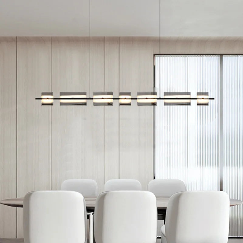 lustre led en verre style simple et moderne pour décoration intérieure - vue 4 sur 17