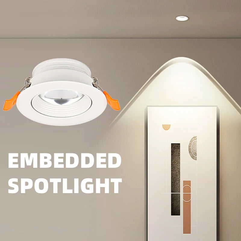 plafonnier led dimmable spots encastrés angle réglable pour intérieur - vue 4 sur 10