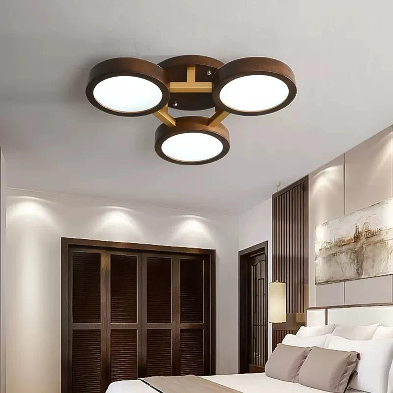 lustre led moderne en bois pour décoration intérieure - vue 5 sur 9
