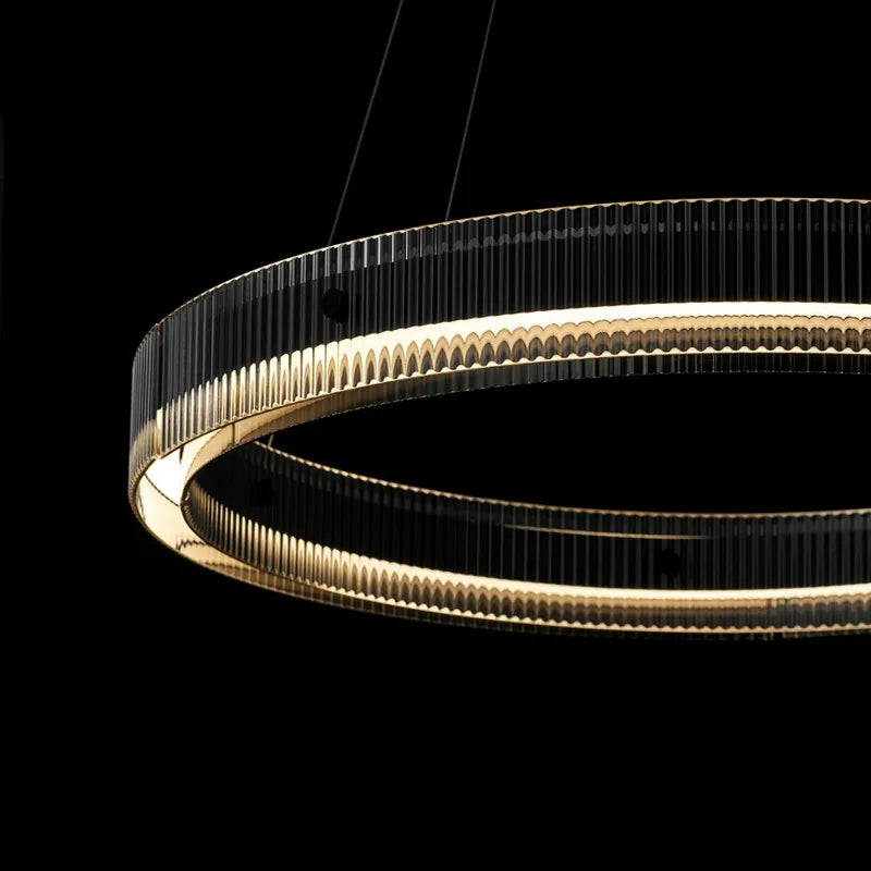 lustre led en anneau design nordique style italien moderne - vue 6 sur 9