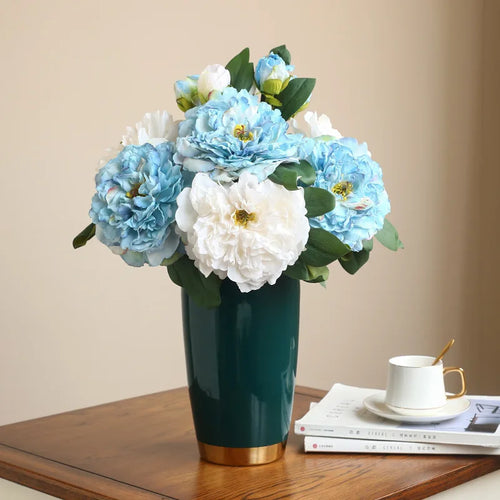 bouquet de pivoines artificielles en soie pour mariage et décoration intérieure