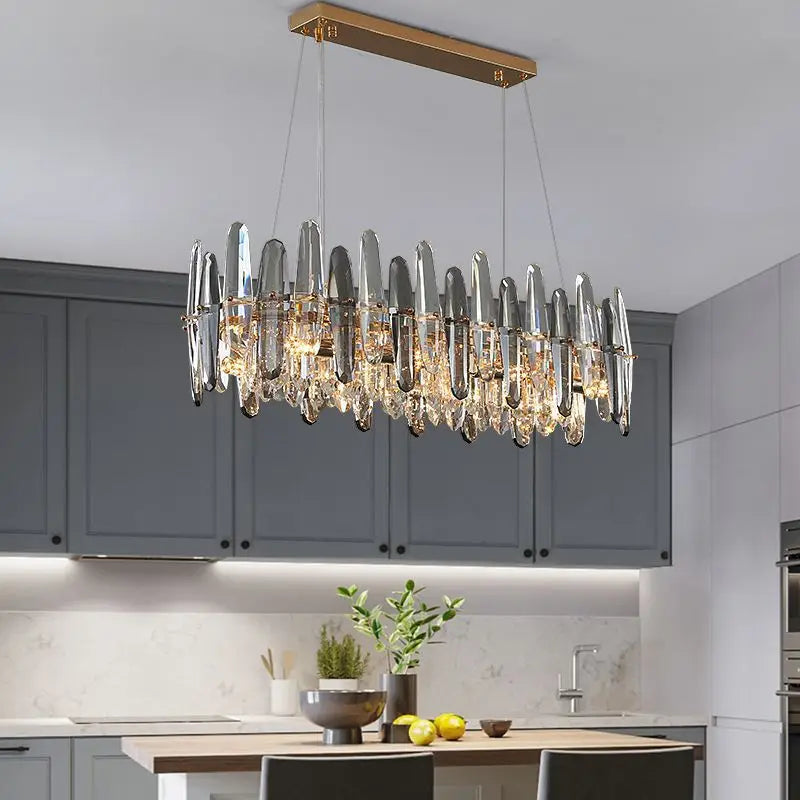 lustre led de luxe en cristal k9 à intensité variable décoration noël - vue 3 sur 11