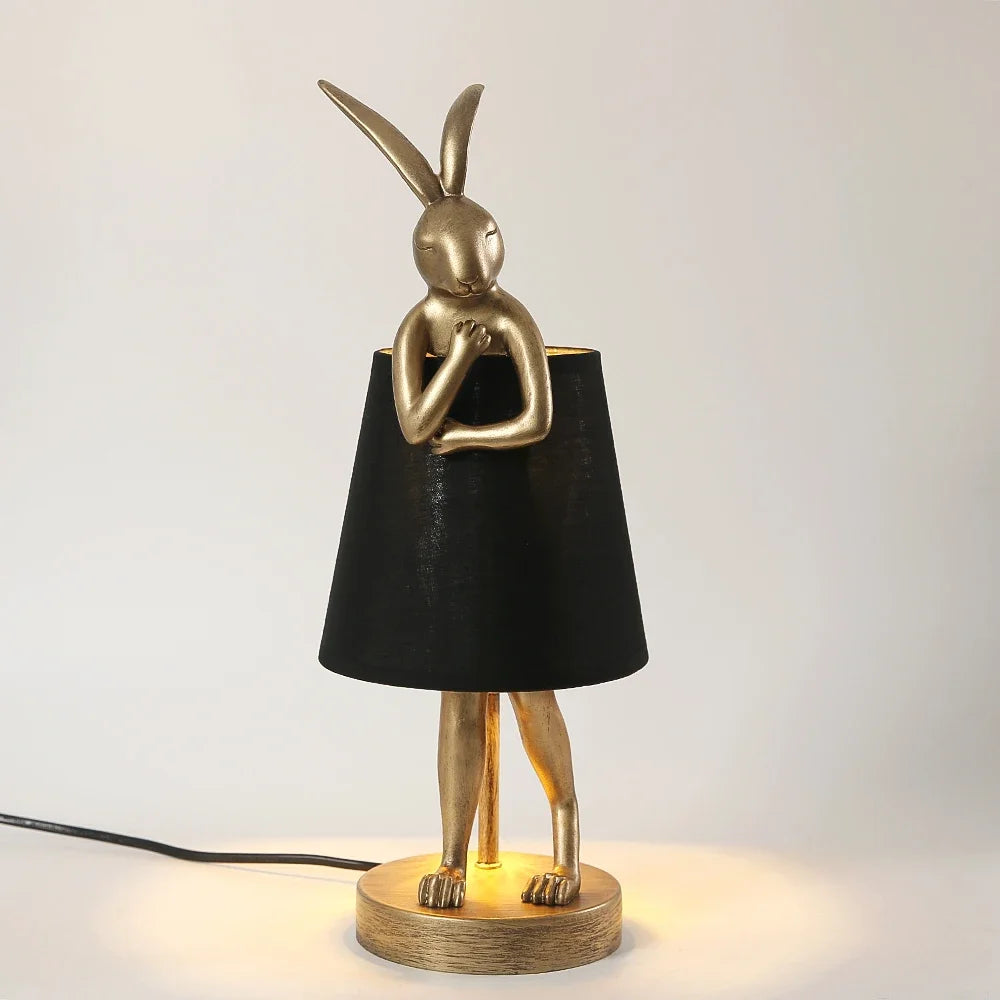 lampe de bureau lapin en résine design rétro pour décoration intérieure - vue 9 sur 12