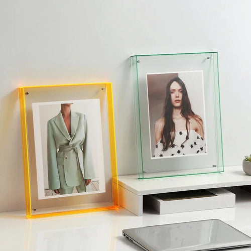 cadre photo acrylique style ins décoration murale table transparente - vue 2 sur 14