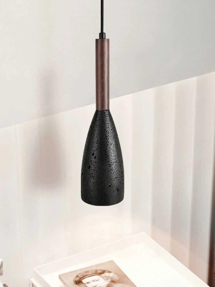 Suspension LED naturel jaune grotte pierre lustre chambre à côté moderne nordique luminaire suspendu ligne bouteille de vin E27 - vue 4 sur 8