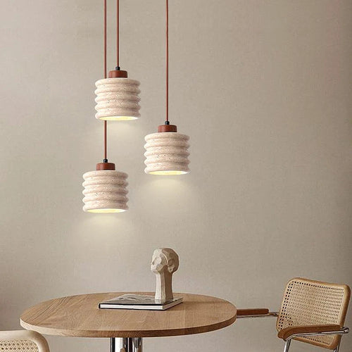 suspension wabi-sabi cave pierre décoration intérieure design bois - vue 3 sur 8