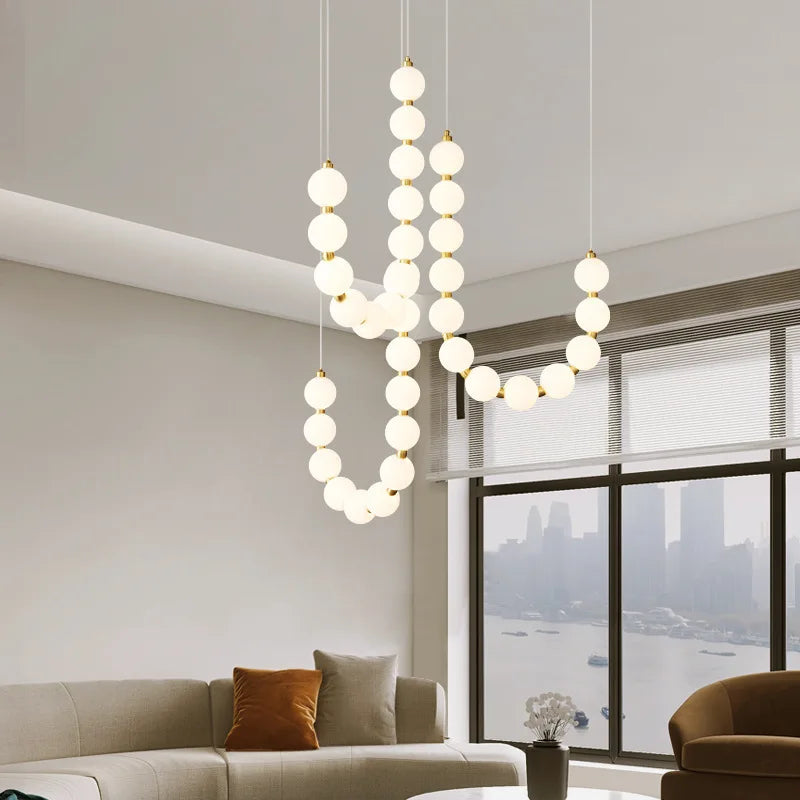 suspension led ronde en laiton cuivre et aluminium décorative - vue 6 sur 30