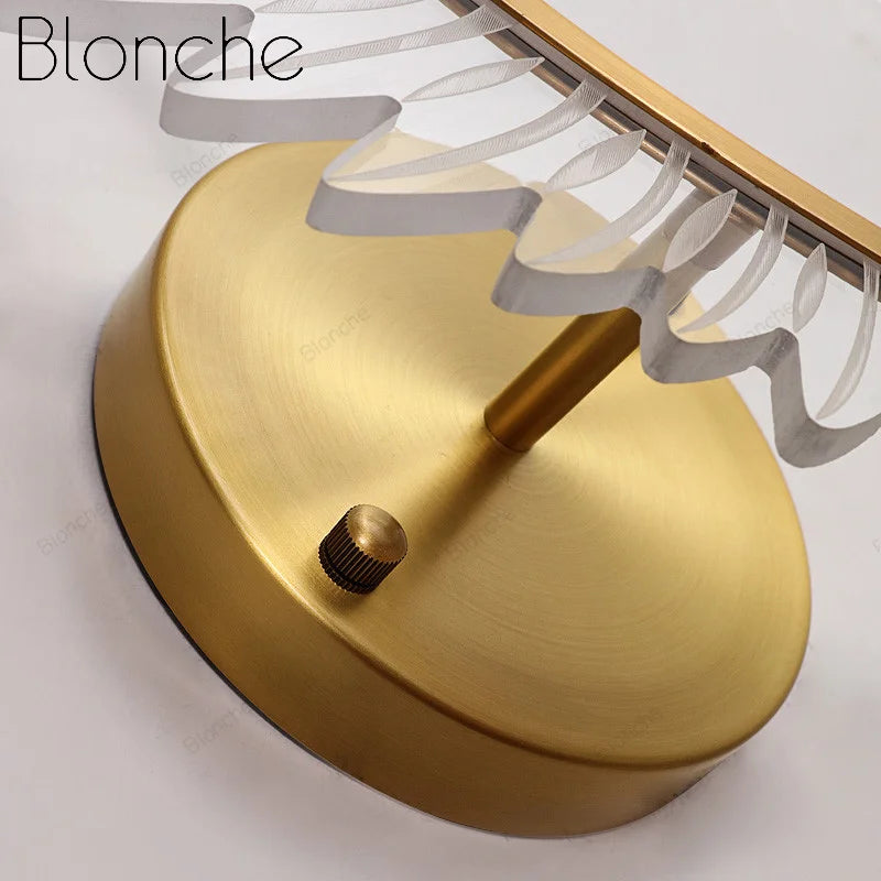 applique murale créative en forme d'aile dorée pour intérieur - vue 6 sur 9