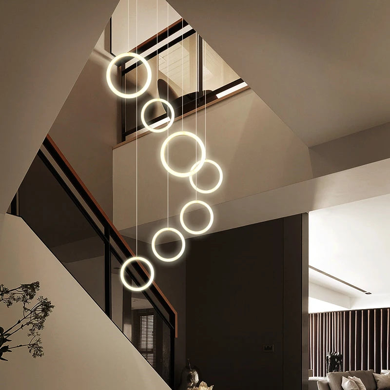 lustre moderne minimaliste pour loft appartement duplex villa - vue 6 sur 12