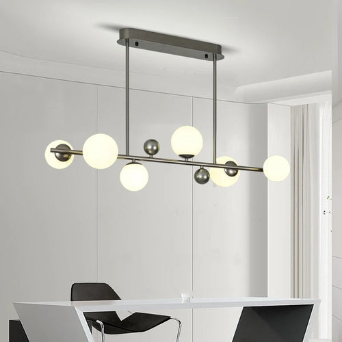 suspension moderne en métal et verre décorative avec fil réglable