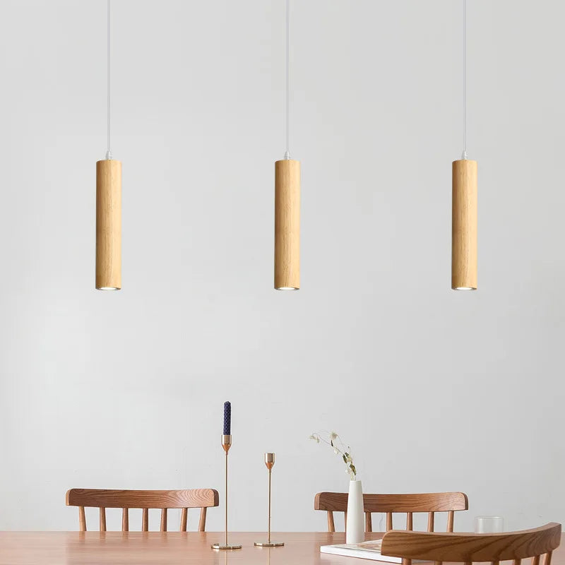 suspension modernes en bois avec éclairage led intérieur - vue 6 sur 8