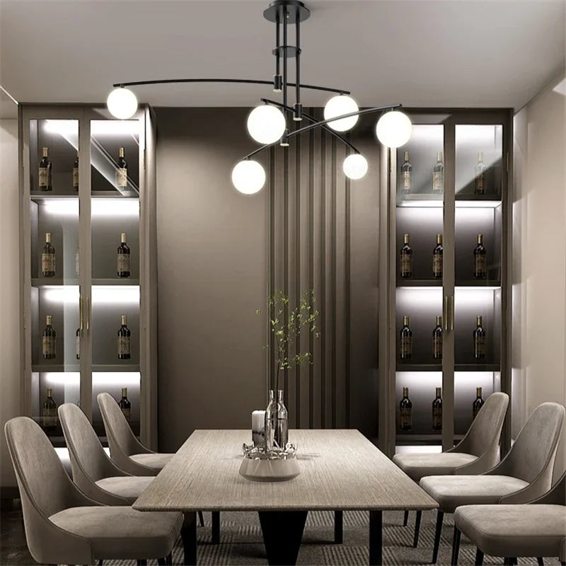 lustre led moderne youlaike en verre pour salon cuisine - vue 4 sur 12