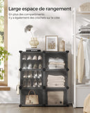 SONGMICS 6-Compartment Shoe Rack, Modular Storage Shelf, 30 x 40 x 30 cm Compartment, with Door