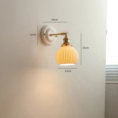 Applique LED nordique japonaise cuivre blanc - vue 15 sur 23