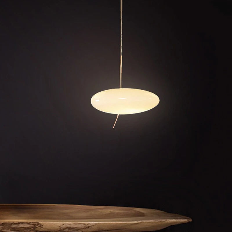 lampe led nordique suspendue avec interrupteur tactile et galets de verre - vue 4 sur 8