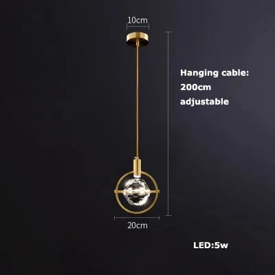 suspension en verre cristal art déco avec éclairage led - vue 18 sur 25
