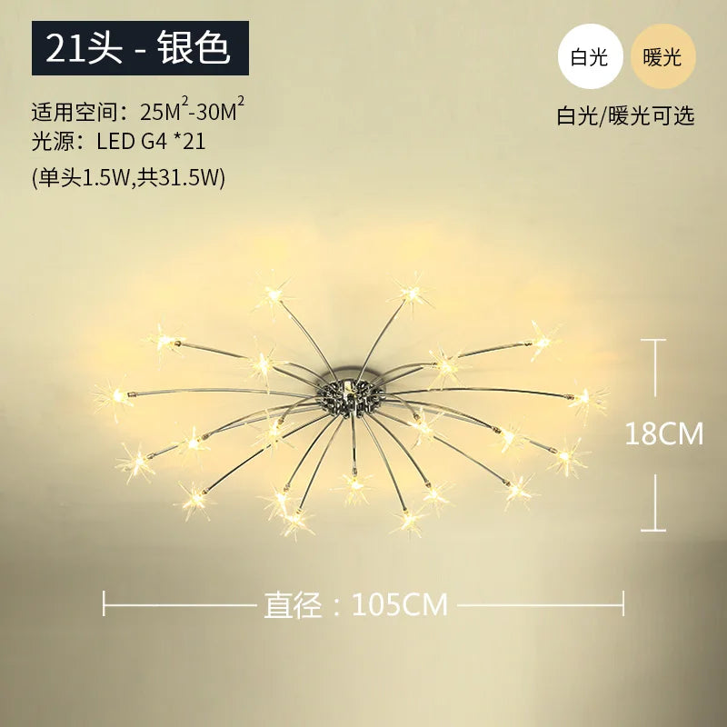 plafonnier étoile led pour éclairage intérieur moderne - vue 7 sur 18