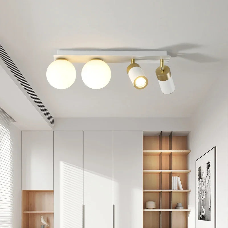 Modern minimalist nordic design glass LED ceiling light - vue 3 sur 9