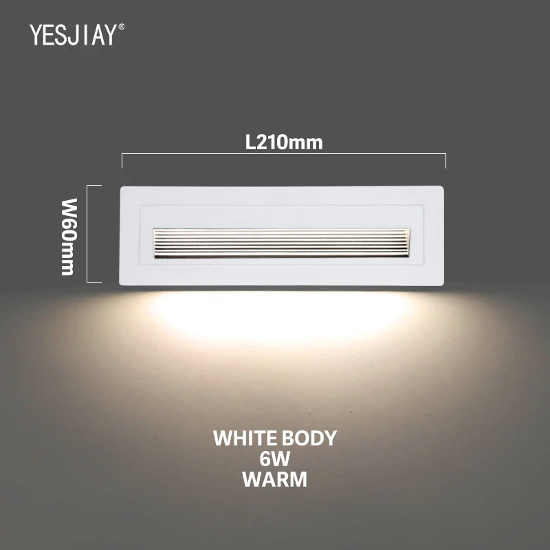 Lumières d'escalier Led étape lumières 3W/6W 86/210mm en aluminium encastré extérieur étanche intégré escalier mur Led lampe pour les étapes de la maison