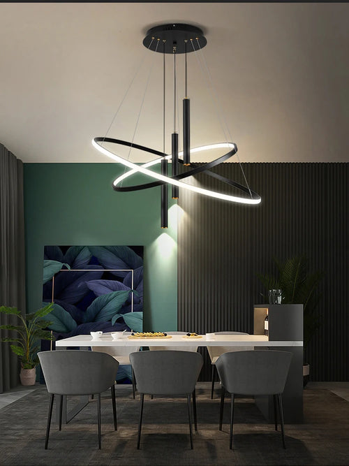 Lustres LED rondes modernes pour salon salle à manger cuisine île Lustre suspension lumières luminaire décor à la maison éclairage intérieur - vue 2 sur 15