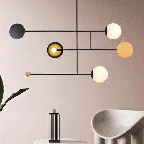 Minimalist Nordic chandelier for modern interior decor - vue 2 sur 10