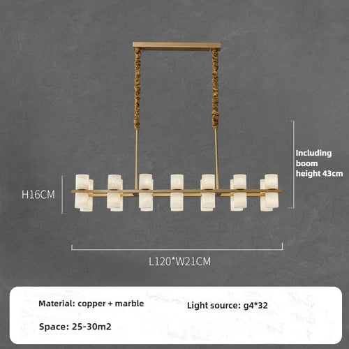 suspension postmoderne en cuivre et marbre design minimaliste - vue 9 sur 12