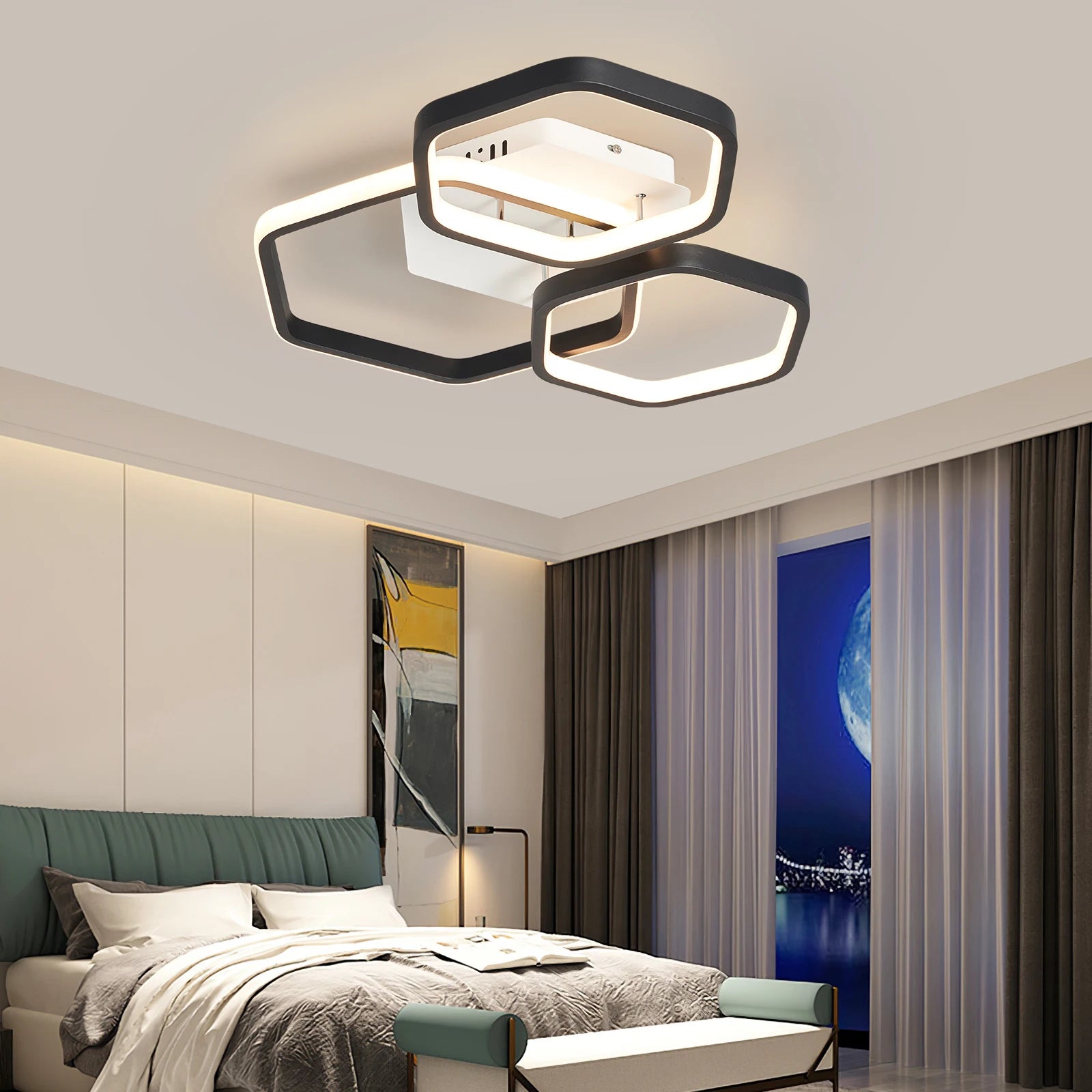 Modern Led Chandelier For Living Rooms, Bedrooms, Children's Rooms, Home Chandeliers, Working Together With Smart Home - vue 6 sur 9