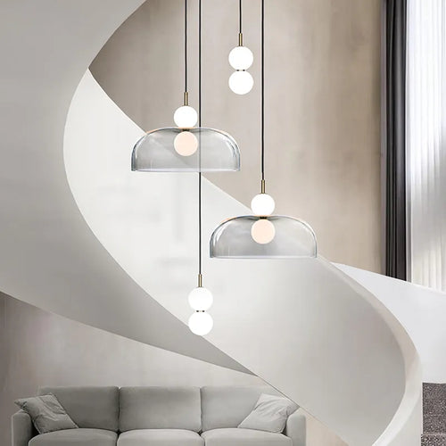 Lampe suspension verre post-moderne couloir décorative - vue 2 sur 15