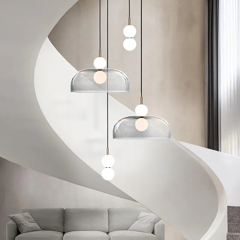 Lampe suspension verre post-moderne couloir décorative