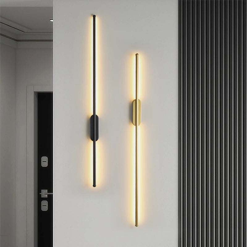 Applique murale LED d'intérieur en or et noir