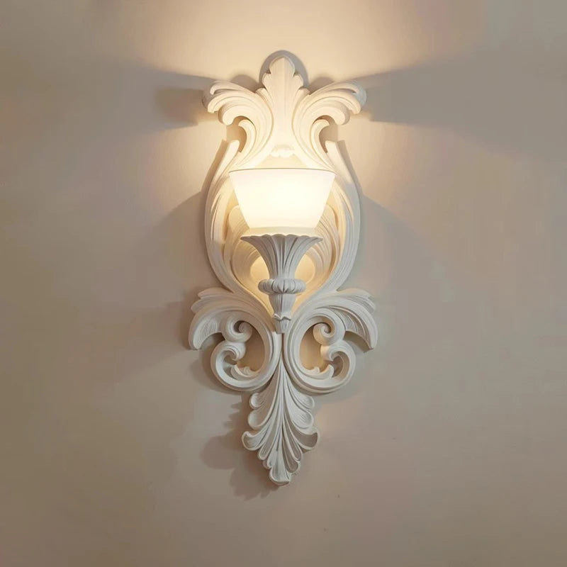 applique murale rétro française style nordique luxe sculpté décoratif