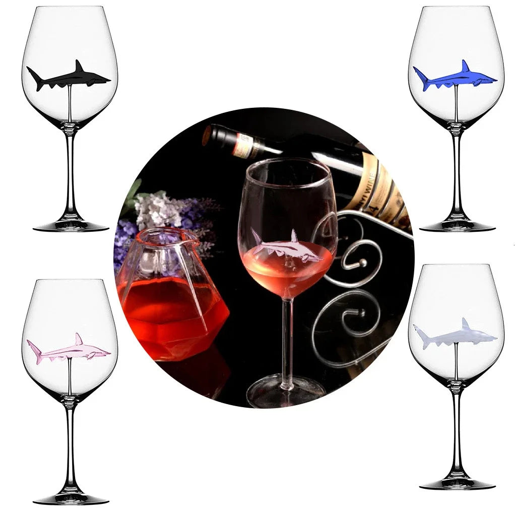Verre à vin design talon haut requin original - vue 3 sur 8