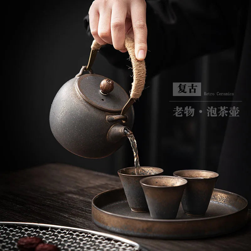 Service à thé kung fu japonais céramique rétro - vue 4 sur 6