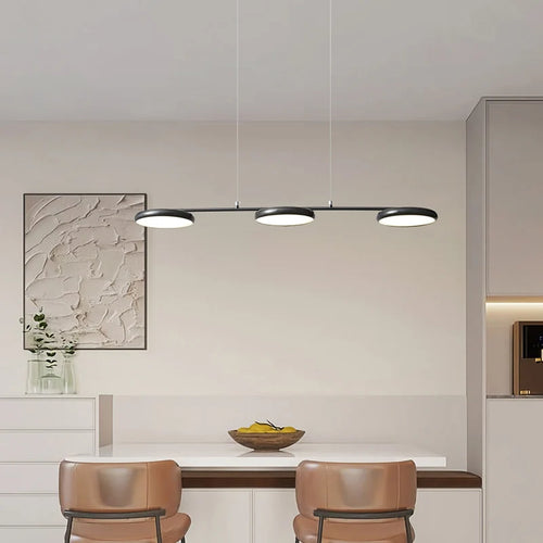 lustre led moderne en cuivre noir pour intérieur élégant