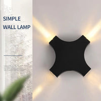 Moderne Simple 12W croix étoile lumière extérieure étanche applique murale LED décor porte d'entrée appliques jardin porche applique murale IP65
