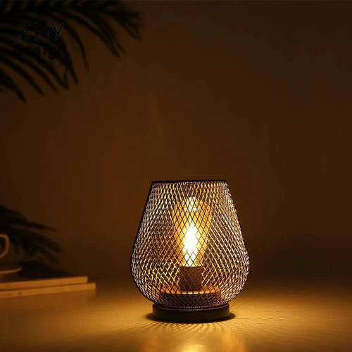 Lampe de Table à Cage en métal