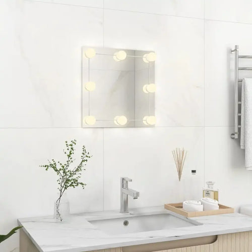 miroir mural carré avec lumières led pour décoration intérieure