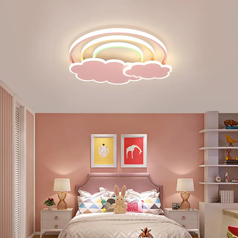plafonnier nuage arc-en-ciel pour chambre d'enfant décorative et chaleureuse - vue 4 sur 8