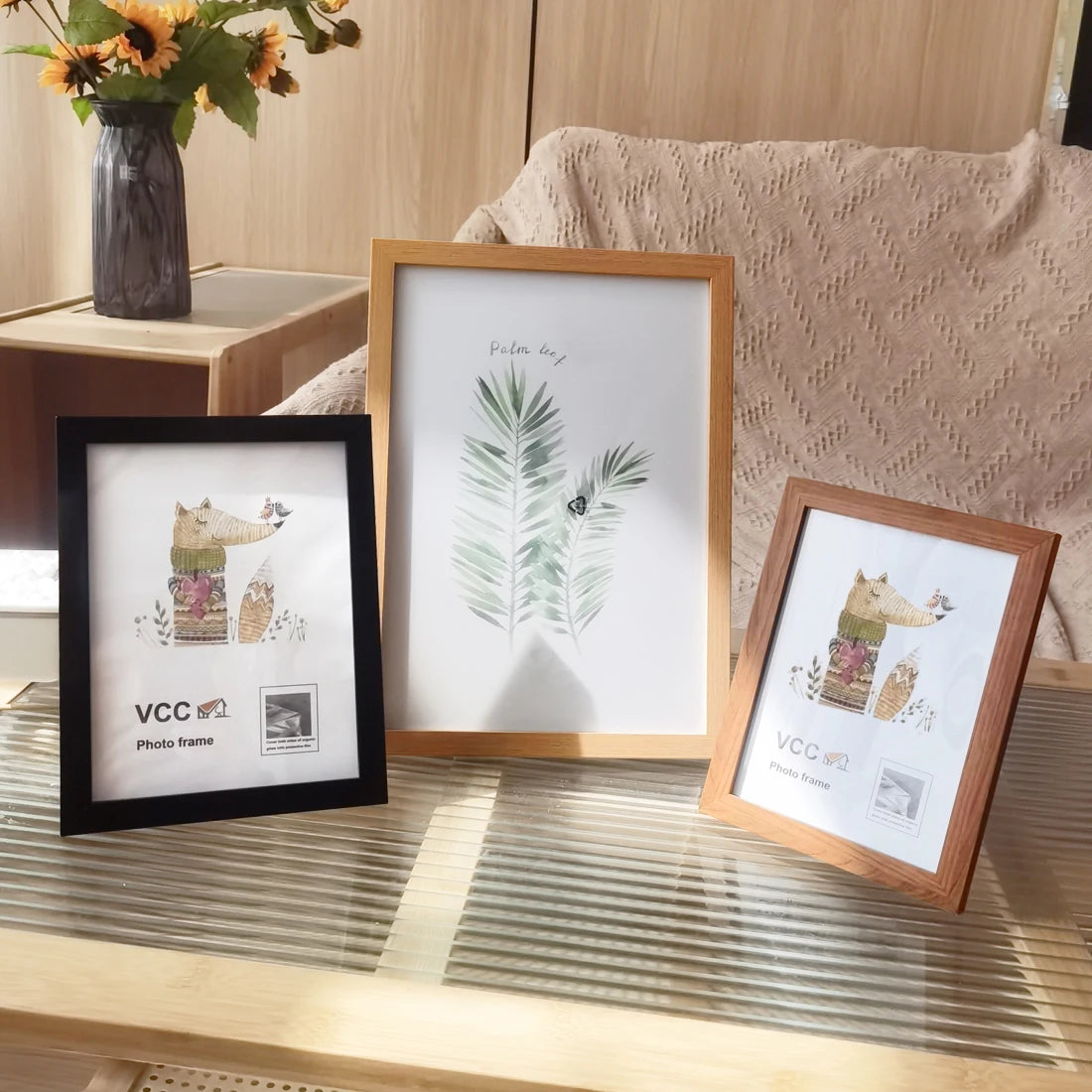 lot de 5 cadres photo en bois pour décorations murales - vue 4 sur 7