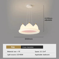 Plafonnier créatif en forme de couronne pour chambre à coucher