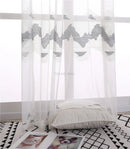 Voilage tulle brodé motifs géométriques style européen salon
