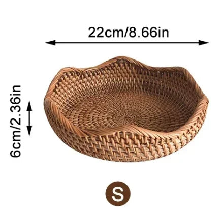 panier de rangement tissé à la main en rotin pour cuisine et pique-nique - vue 12 sur 22