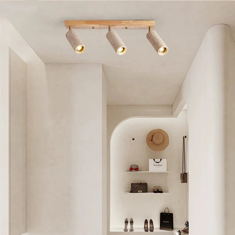 Projecteur Led 3 têtes plafonnier monté en Surface pierre bois Spot lumière longue mur Foco pour salon vestiaire magasin de vêtements - vue 4 sur 7