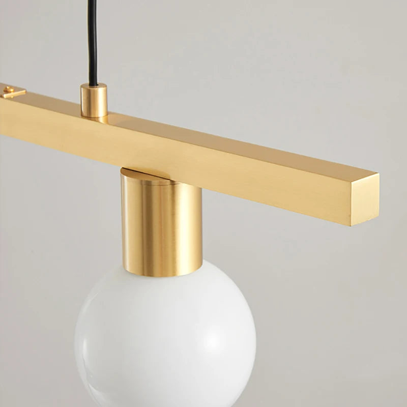 lustre minimaliste en laiton pour bar et restaurant réglable avec fil