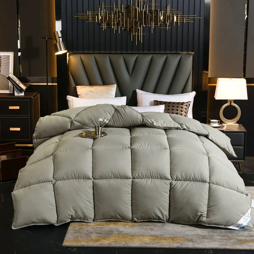 Noble100 % Goose Down Duvet Filled Quilt, Single, Double Size Comforter, Thick Blanket, Monochromatic, Perfect Comfort, Winter - vue 2 sur 5
